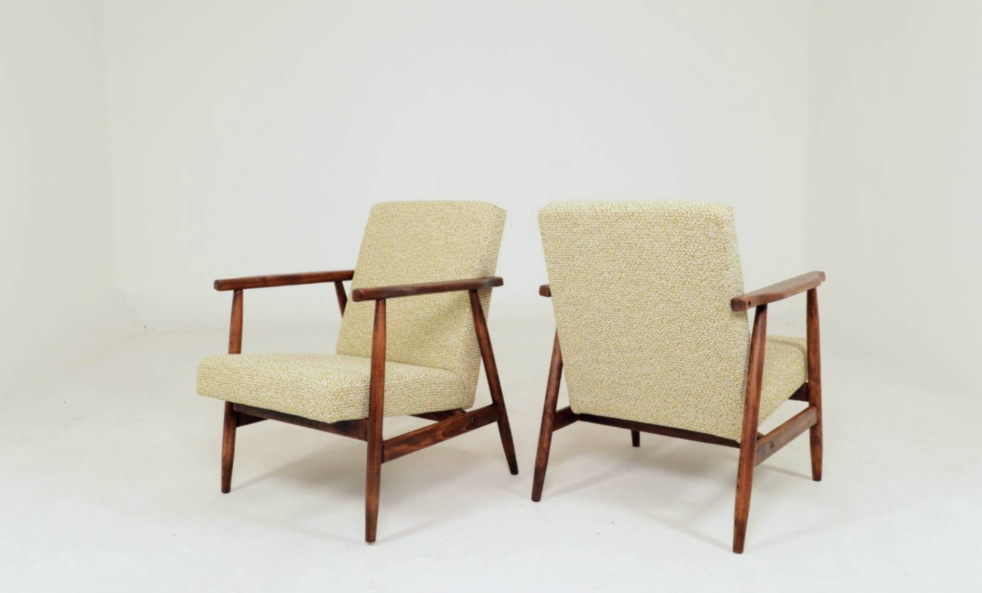 Pair de fauteuils vintage vert nebula 1970s