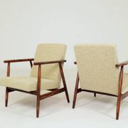 Pair de fauteuils vintage vert nébuleuse années 1970