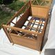 Child bed solid wood spindle feet 60's crosses