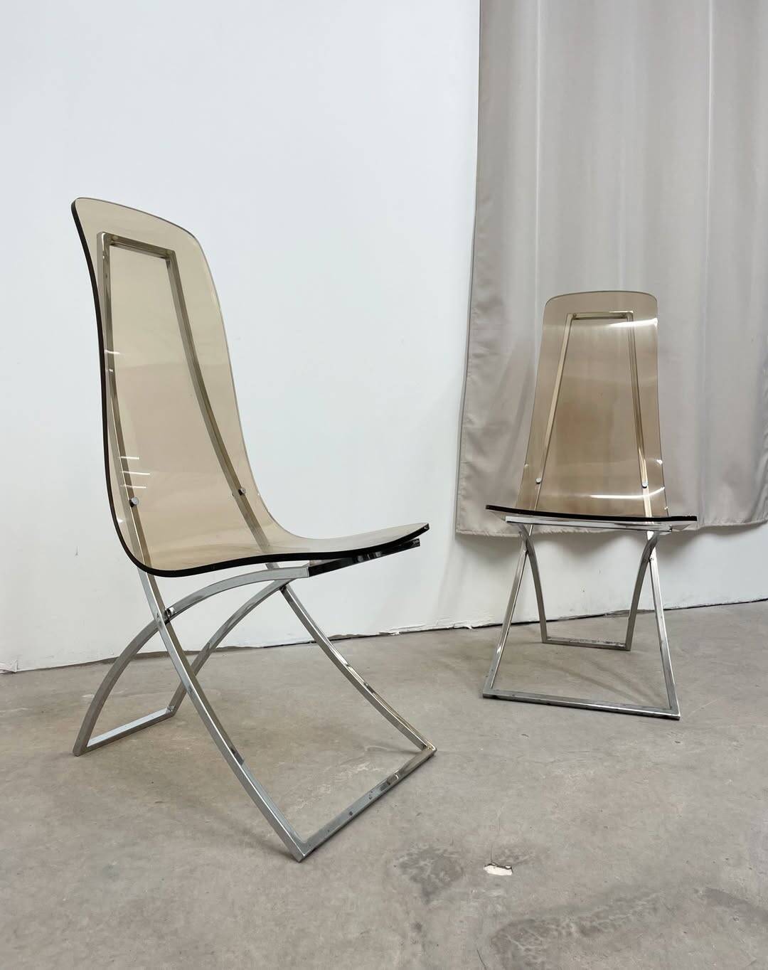 Pair of CH4 chairs by Edmond Vernassa, 1973