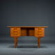 Danish teak desk by Gunnar Nielsen for Tibergaard 1960s