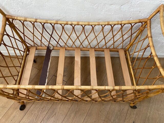 Rattan crib and mattress