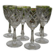 Set of 6 SEVRES crystal white wine glasses.
