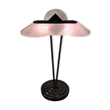 Memphis stijl milan style desk lamp, art nouveau molded glass 1970 to 80