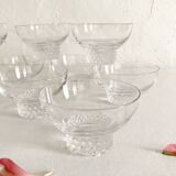 10 crystal champagne glasses, 1950s