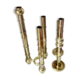 Very Rare Modular Scandinavian Brass Candlestick, 33-Piece Mid-Century Plug