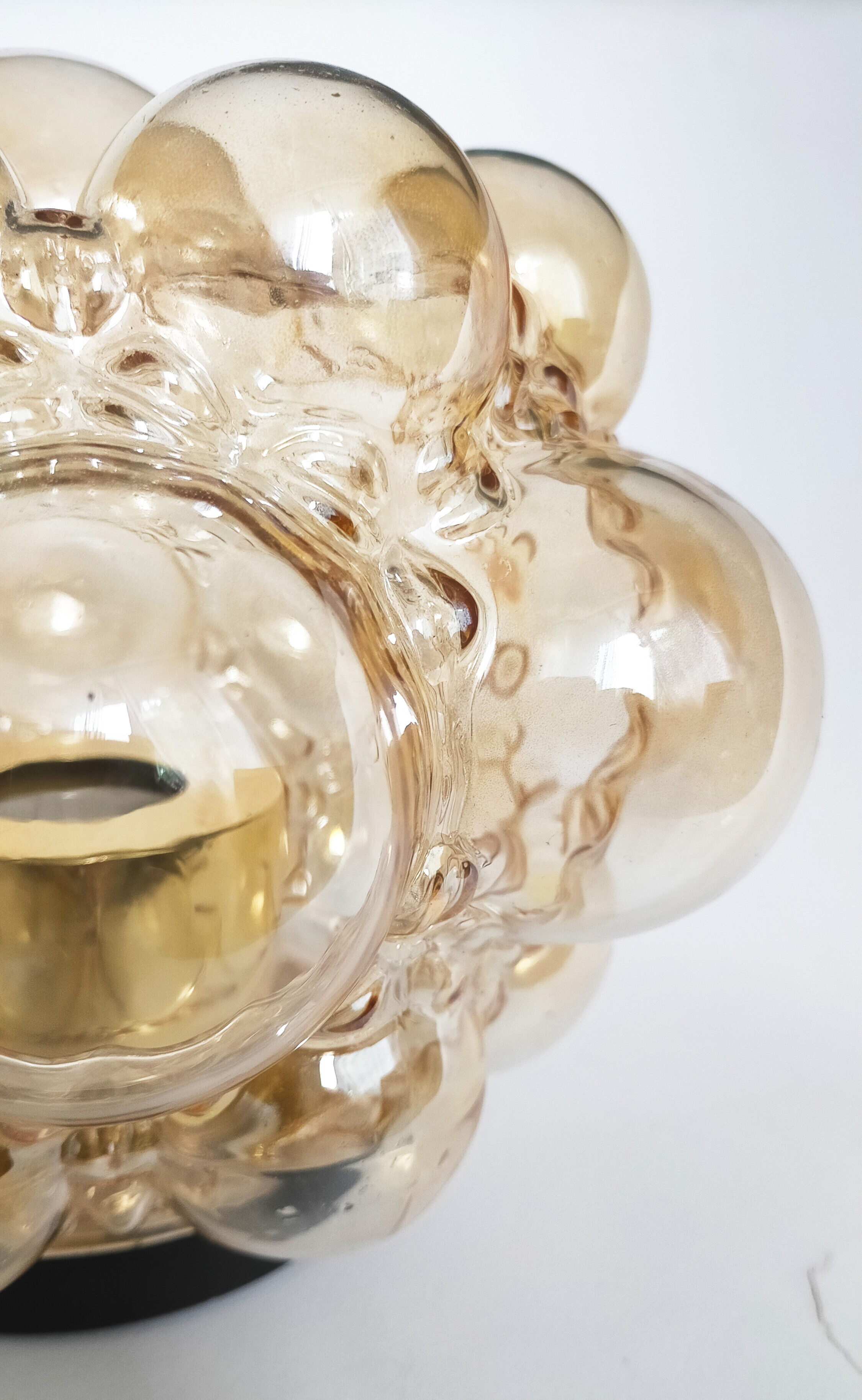 Amber Glass Bubble Applique by Helena Tynell, 1960s
