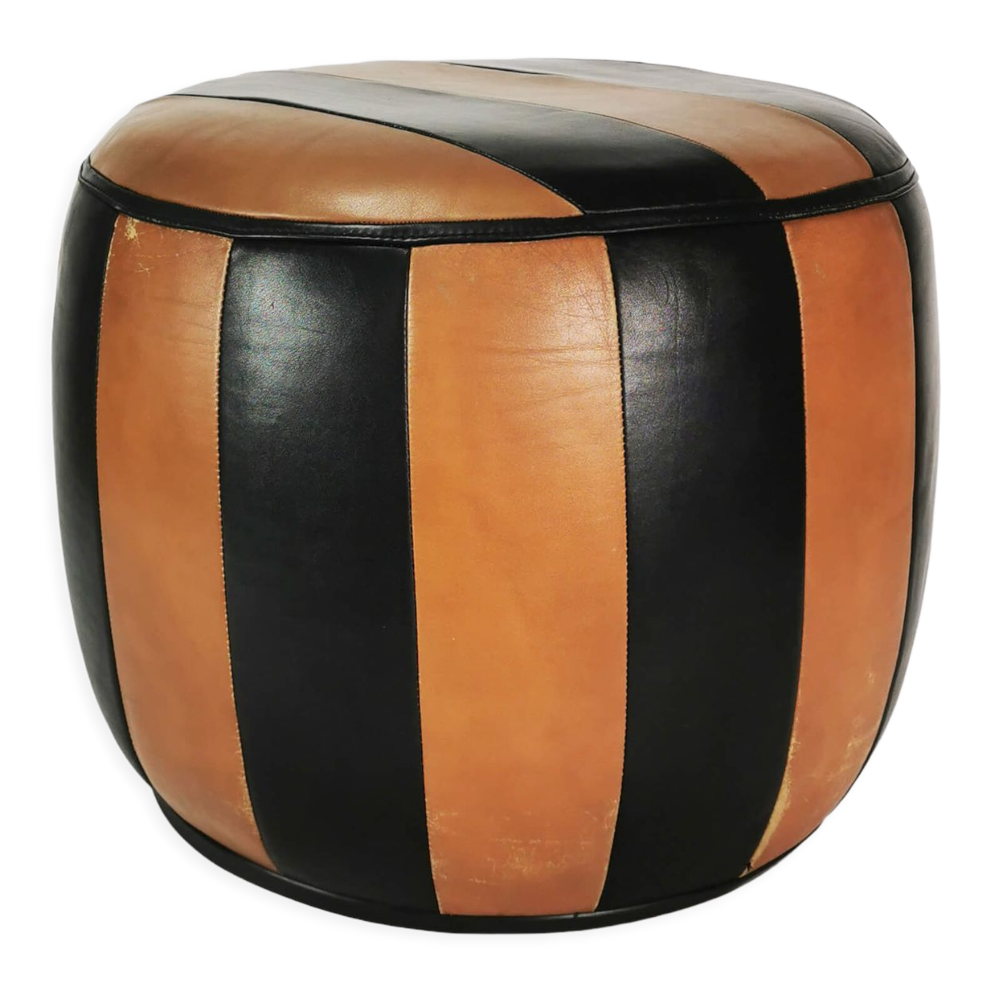 Leather pouf, Germany, 1960s