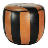Leather pouf, Germany, 1960s