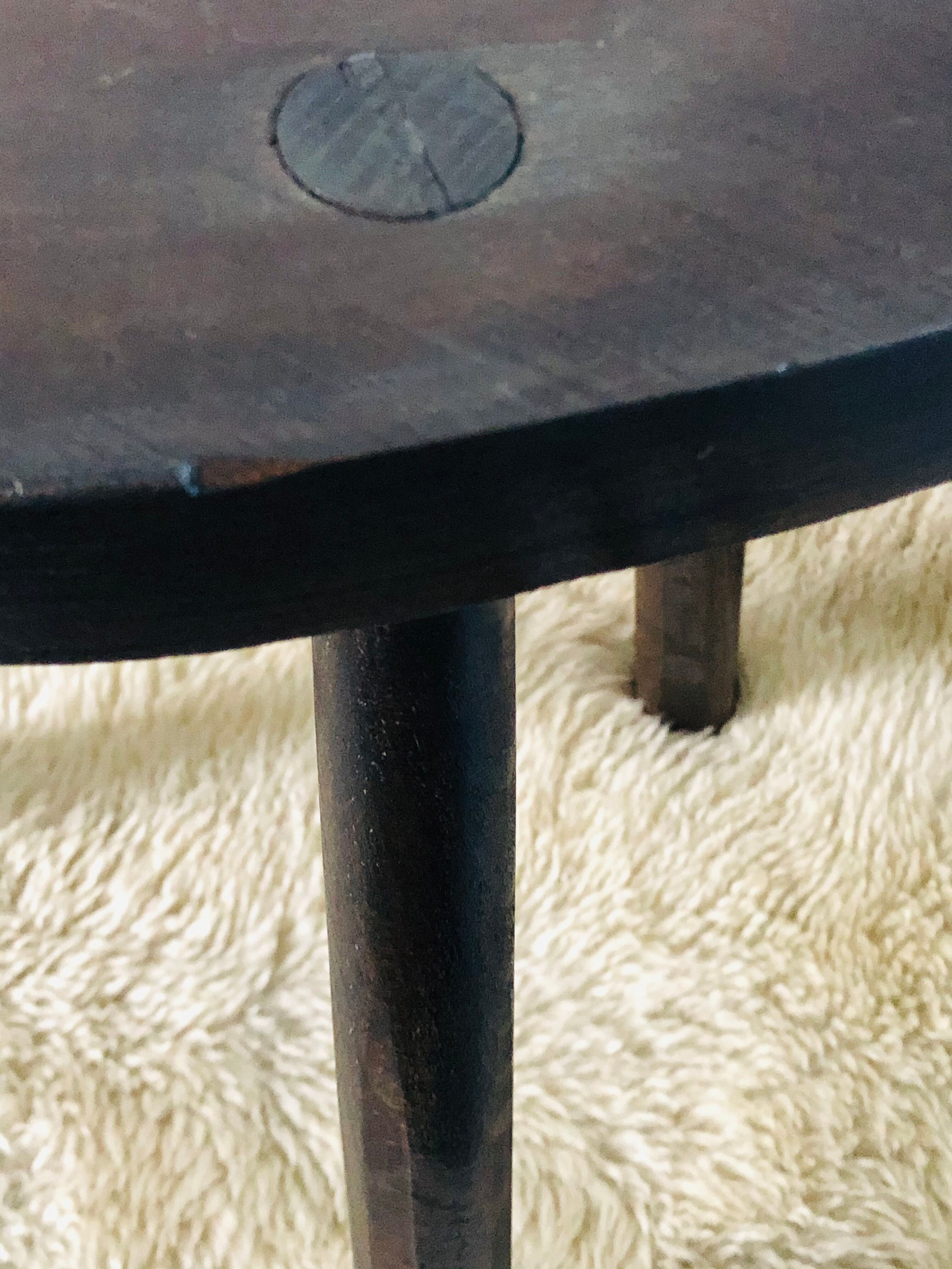 Pair of brutalist tripod stools