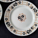 Set of 3 flat plates Pexonne Fenal Frères Nymphéa model