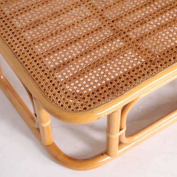 Grande table basse en rotin et cannage