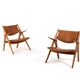 Fauteuils en chêne CH-28 de Hans J. Wegner