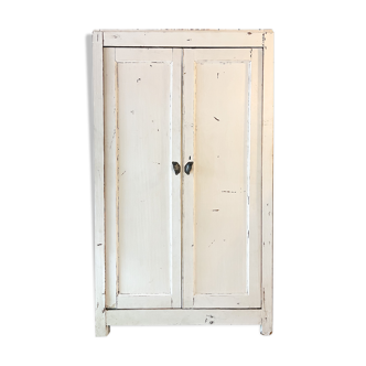 Armoire parisienne patine blanche