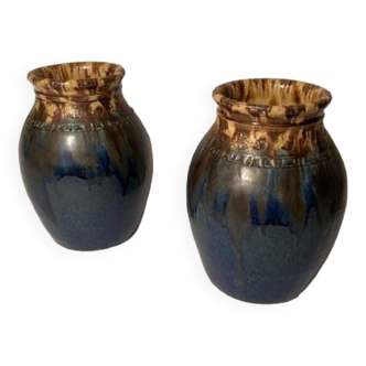 A PAIR OF JOSEPH TALBOT LA BORNE VASE 1930s