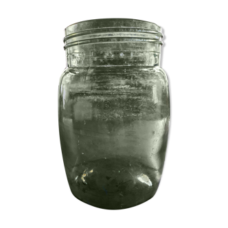 Green glass jar