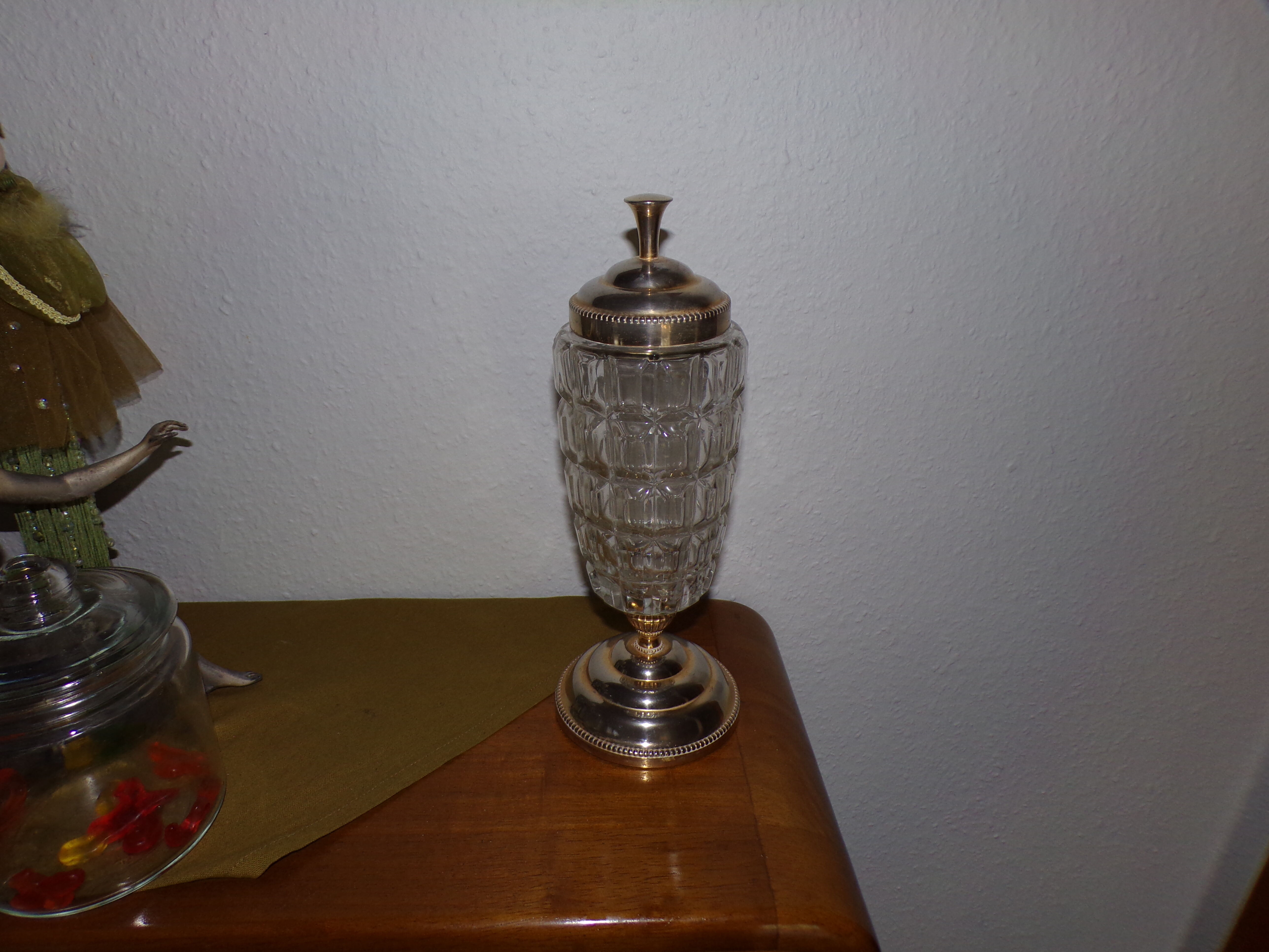 Old urn vase in art deco glass