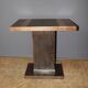 Art Deco period pedestal table in oak and nickel-plated bronze circa 1930