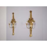 Pair of Louis XVI gilded wall sconces