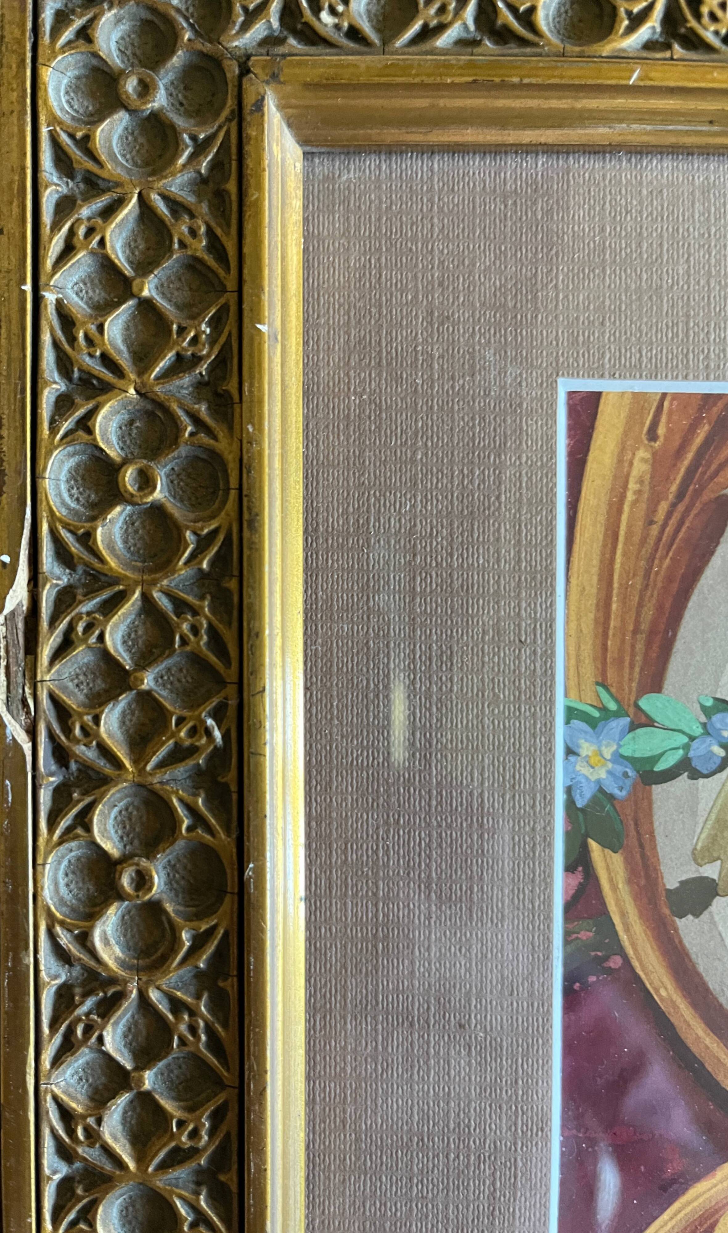 Tableau HSP "étude de fleurs - roses" Projet d'architecture Art Nouveau + c