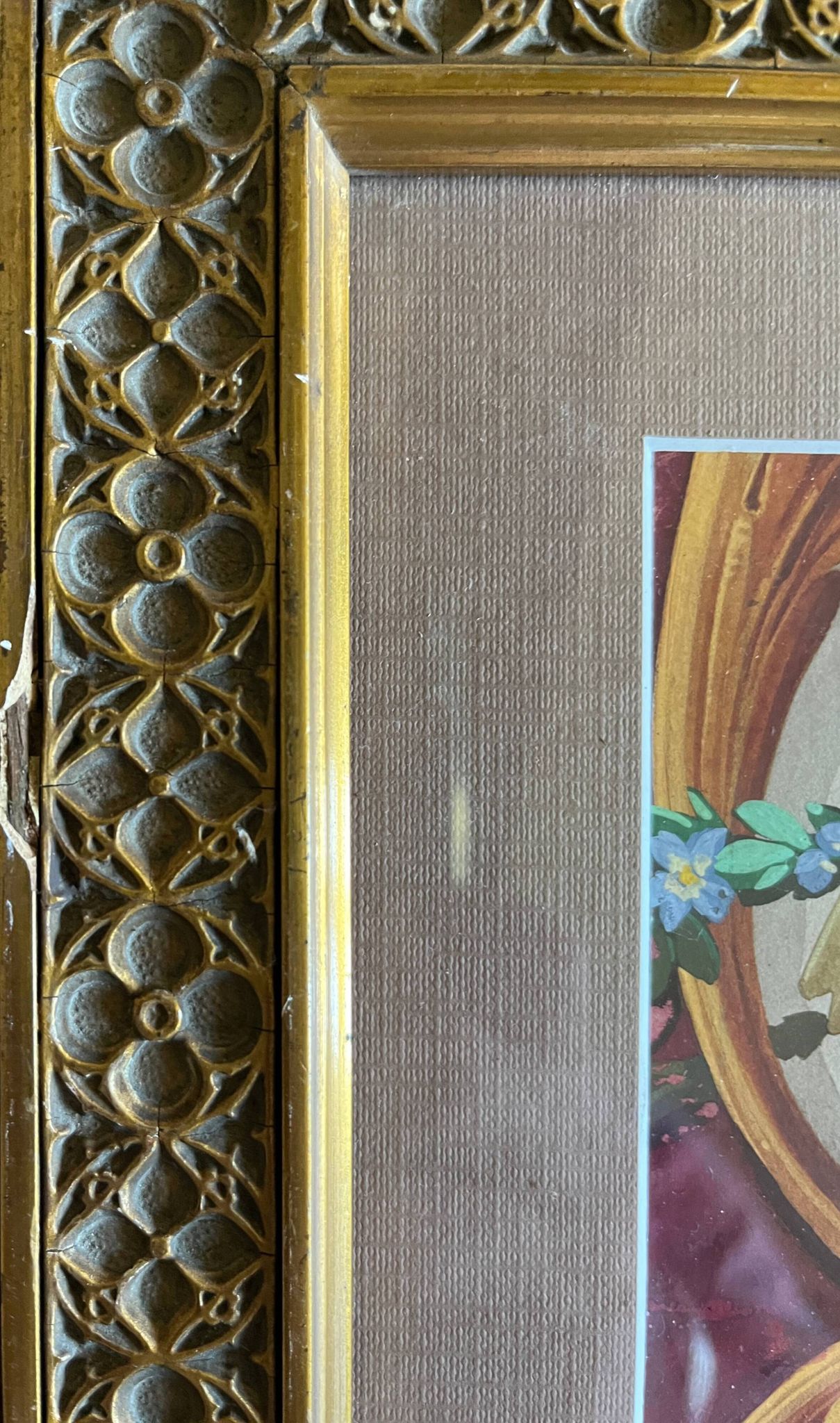 Tableau HSP "étude de fleurs - roses" Projet d'architecture Art Nouveau + c