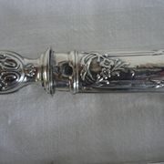 Pair of horn and silver-plated salad servers