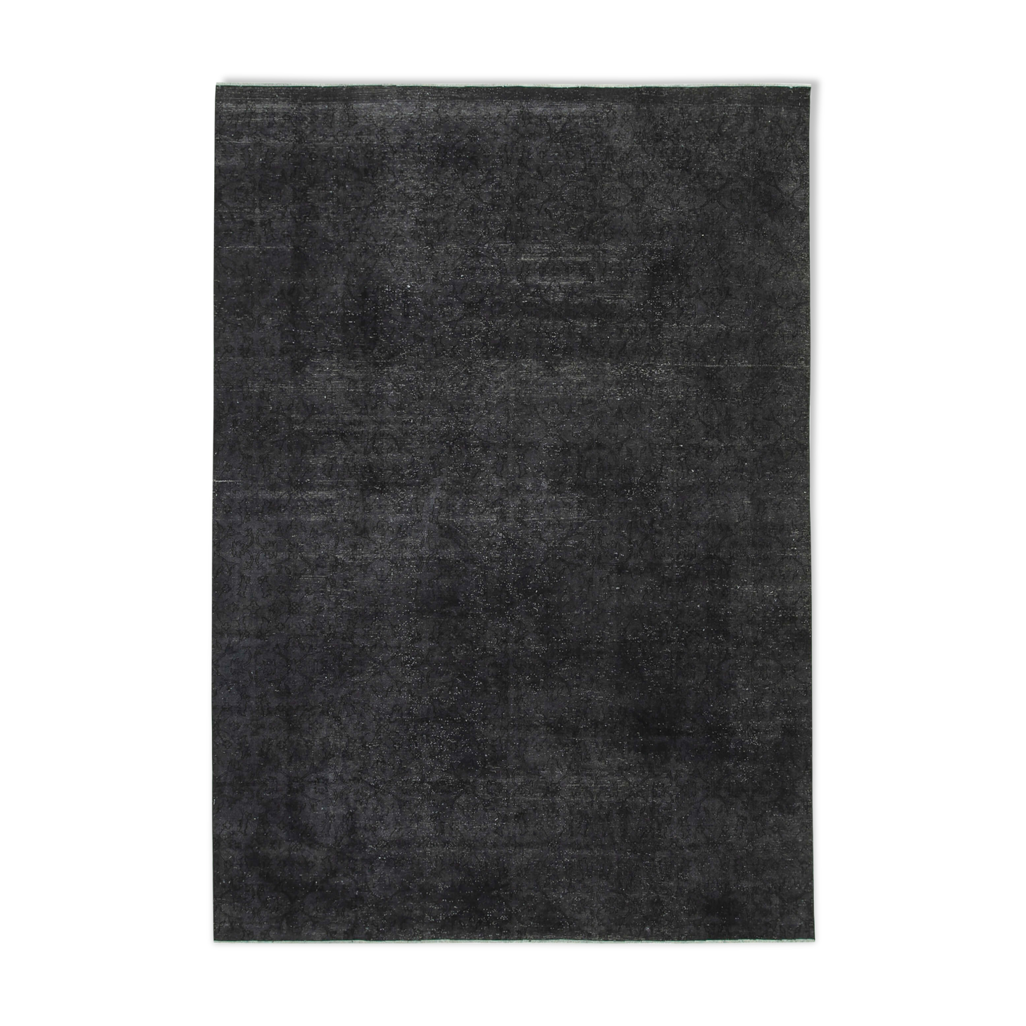 Handwoven Persian Overdyed 273 cm x 387 cm Black Wool Carpet