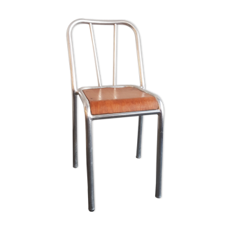 Aluminium and wood chair