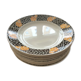 Lot de 11 assiettes plates Art Déco