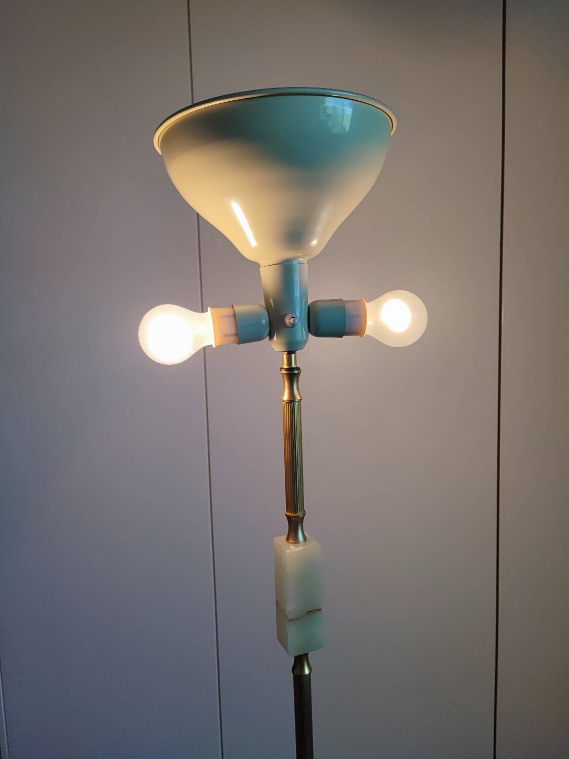 Italian onyx and brass floor lamp