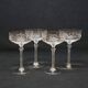 4 Libbey Rock Sharpe Crystal Champagne Coupes