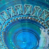 Large blue pottery bowl Rimini by Aldo Londi for Bitossi, Italy, 1960s.