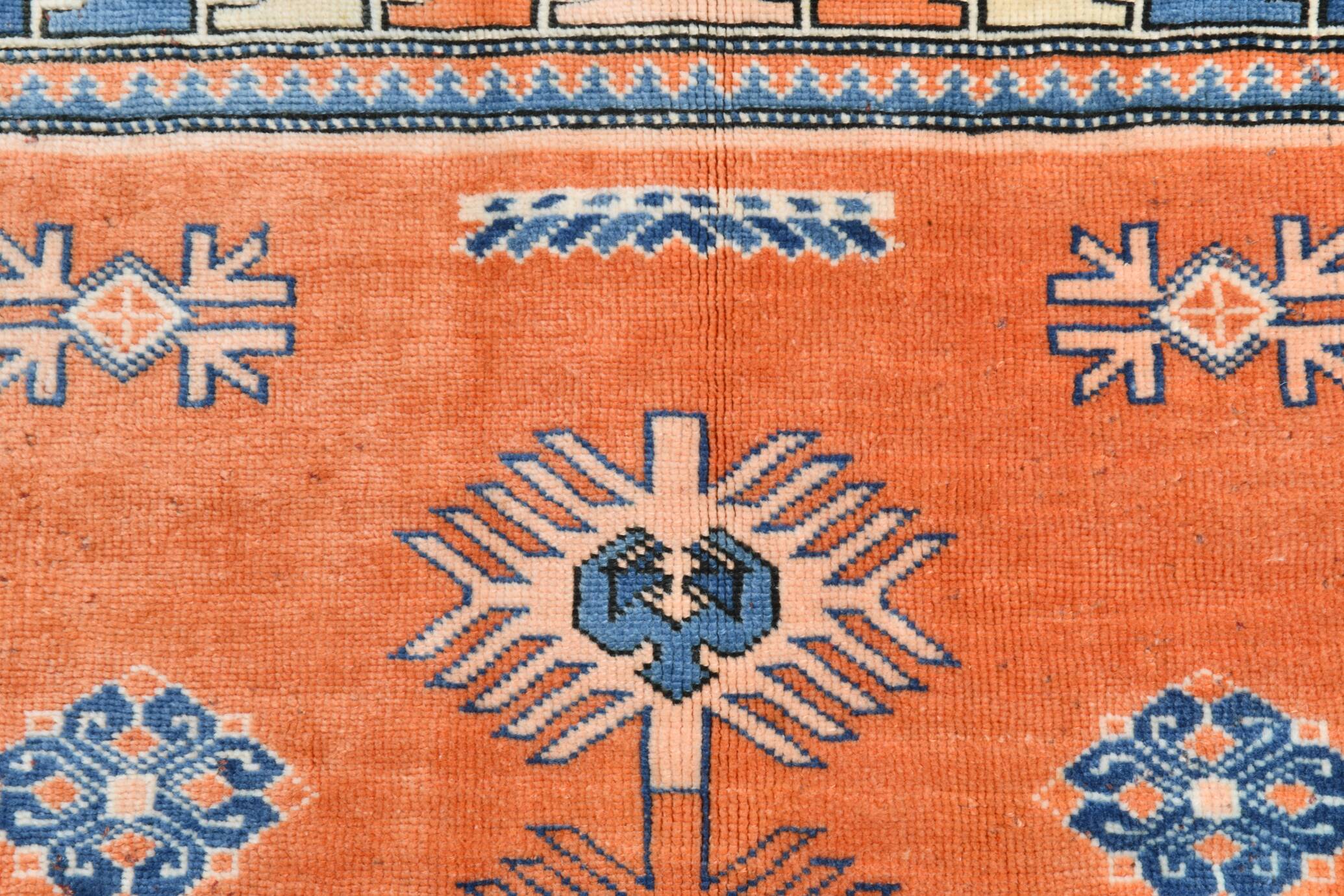 5x7 Orange & Blue Classic Vintage Rug, 154x203Cm