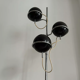 Monix vintage adjustable floor lamp, chrome and brown lacquered metal