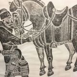 Early C20th Large Scale Tang Horse Brass Rubbing.