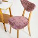 Heart-shaped chair in plum velvet and light wood, Europe, 1960s