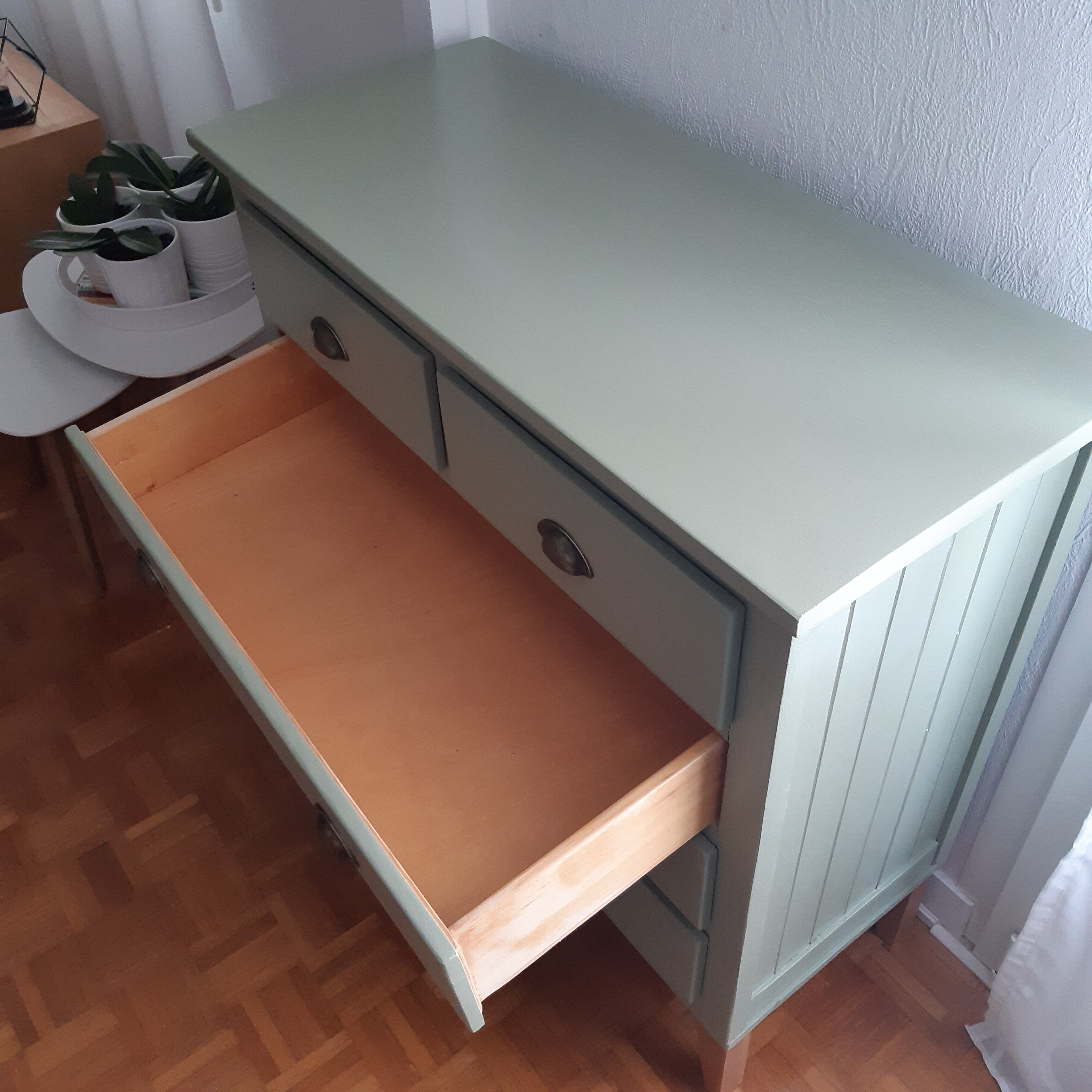 Scandinavian forest green chest of drawers