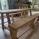 farm table and wooden benches