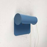 Light blue perforated metal suspension by Abo Randers, Danish postmodern, 1980s.