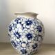 White and blue ceramic vase