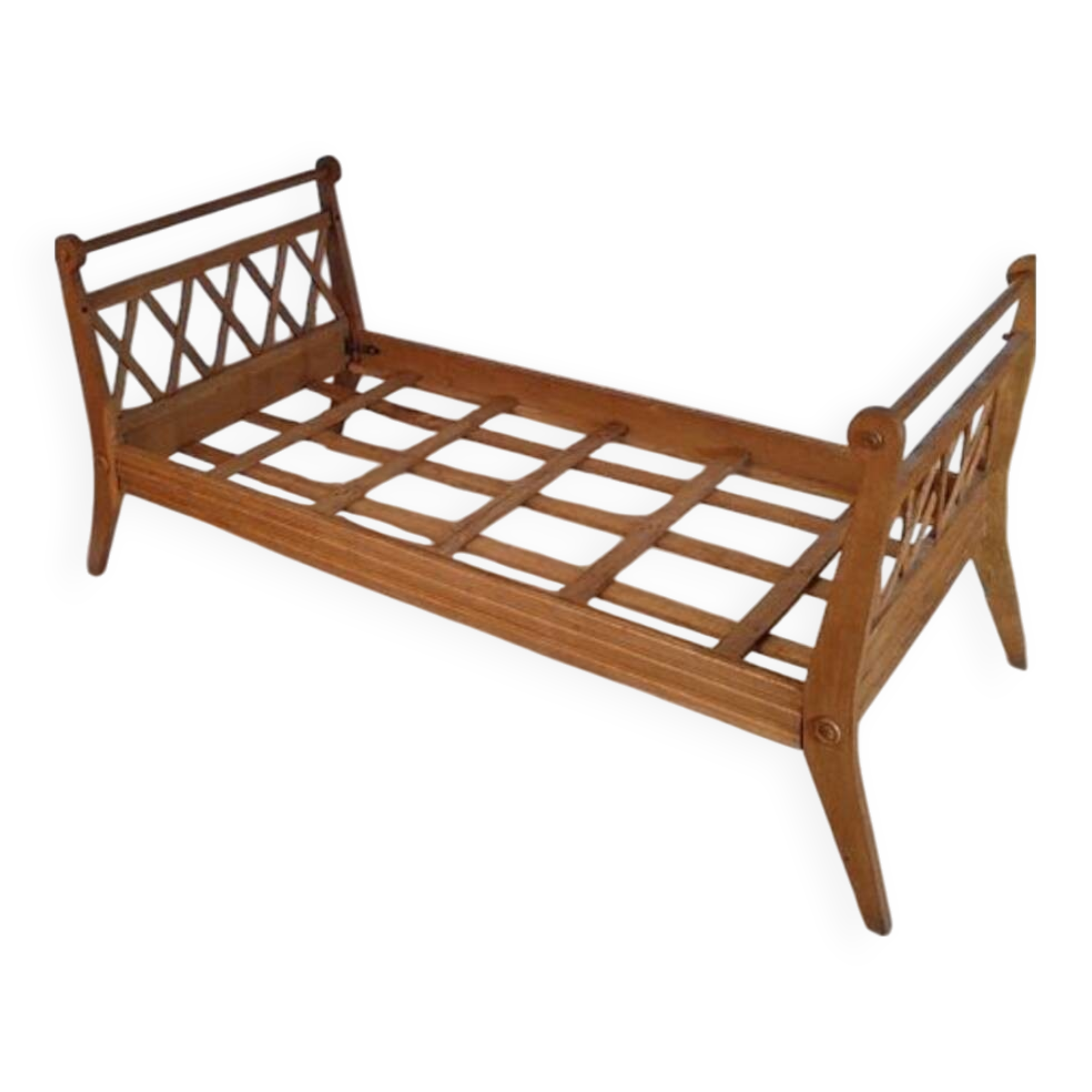 Vintage solid wood bed, bench