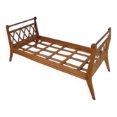 Lit, banquette vintage en bois massif