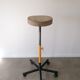 Former workshop stool - Wood and metal - Workers' manufacturing - On wheels - 1980