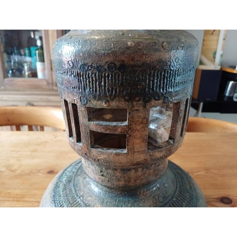 Pied de lampe en grès émaillé, années 60