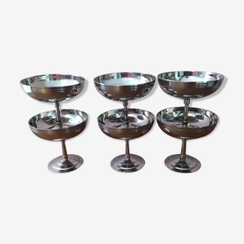 Lot de 6 coupes vintage en inox