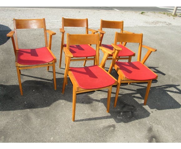 Lot of 8 Scandinavian style chairs Danish 60s-70s