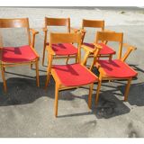 Lot of 8 Scandinavian style chairs Danish 60s-70s