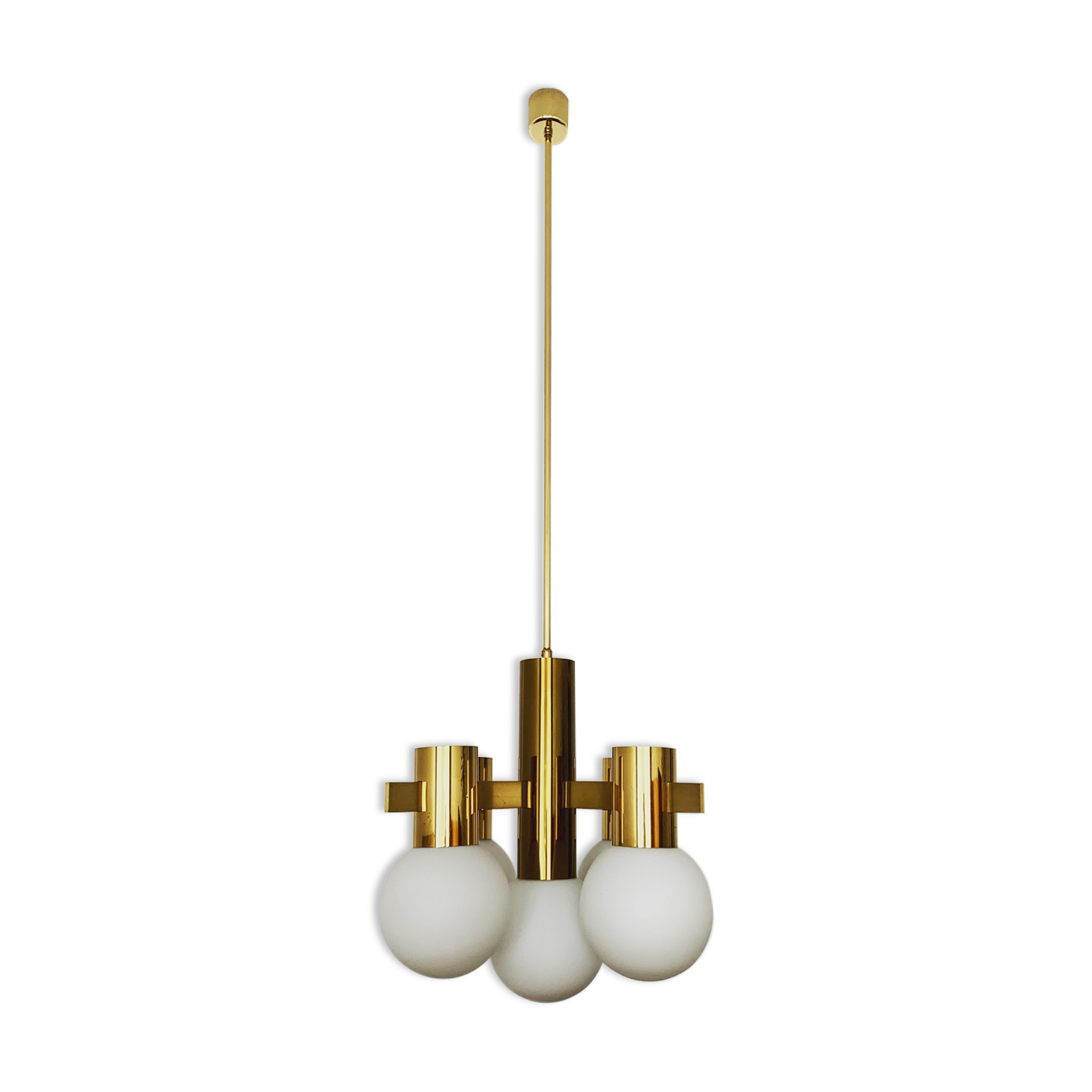 Swedish brass chandelier by Hans Agne Jakobsson