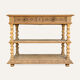 Console chêne brut massif décor végétal sculpté fin XIXe