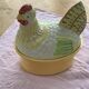 Terrine hen slurry in vintage glazed ceramic